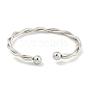 Non-Tarnish Twisted 304 Stainless Steel Cuff Bangles for Women BJEW-P331-08P-3