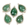 Natural Green Strawberry Quartz Faceted Teardrop Links G-B126-03G-07-1