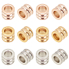 15Pcs 3 Colors Stainless Steel Textured Beads STAS-UN0021-01-1