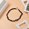 Natural Obsidian Chip Beaded Necklaces with 304 Stainless Steel Lobster Claw Clasp & Chain Extender NJEW-JN04225-03-6