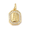 Real 18K Gold Plated Brass Micro Pave Clear Cubic Zirconia Pendants KK-L216-002G-A-1