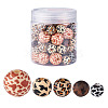 Fashewelry 100Pcs 5 Styles Printed Natural Wooden Beads WOOD-FW0001-03-8