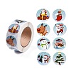 8 Patterns Christmas Round Dot Self Adhesive Paper Stickers Roll LS-DIY-A042-01D-1