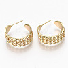 Brass Half Hoop Earrings KK-R117-040-NF-1