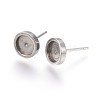 Tarnish Resistant 304 Stainless Steel Stud Earring Settings STAS-L219-02C-1