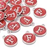 Platinum Plated Alloy Enamel Charms ENAM-S118-03F-P-4