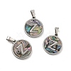 304 Stainless Steel with Paua Shell Pendants STAS-G268-02Z-P-1