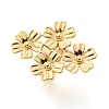 304 Stainless Steel Flower Adjustable Rings for Women RJEW-F158-04G-01-1