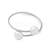 Plastic Imitation Pearl Round Beaded Cuff Bangle BJEW-P310-07P-1