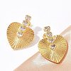 Brass Micro Pave Clear Cubic Zirconia Stud Earrings KK-U058-61G-2