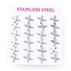 Tarnish Resistant 304 Stainless Steel Greek Alphabet Stud Earrings STAS-D007-07P-01-3