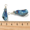 Electroplated Platinum Palted Copper Wire Wrapped Natural Quartz Crystal Pendants G-L133-07I-3