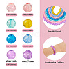  7 Strands 7 Colors Baking Painted Transparent Crackle Glass Bead Strands DGLA-TA0001-02-12