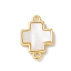 Natural White Shell Connector Charms KK-P292-12G-1