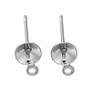 Anti-Tarnish 304 Stainless Steel Stud Earring Findings STAS-P370-02C-P-1