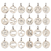  24Pcs 12 Styles 304 Stainless Steel Charms STAS-TA0002-31-2
