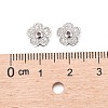 5-Petal Brass Micro Pave Clear Cubic Zirconia Bead Caps X-ZIRC-P001-31P-3