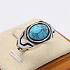 316L Surgical Stainless Steel and Synthetic Turquoise Finger Rings for Men FS-WG3E90C-21-1
