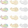 Unicraftale 24Pcs 3 Colors Ion Plating(IP) 201 Stainless Steel Pendants STAS-UN0030-06-1