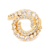 Brass Micro Pave Clear Cubic Zirconia Rings RJEW-U009-01G-2