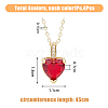 4Pcs 4 Colors Brass Micro Pave Cubic Zirconia Heart Pendant Necklaces Set NJEW-FI0001-58-2
