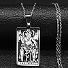 304 Stainless Steel Enamel Pendant Necklace NJEW-K253-14P-1