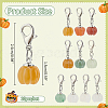Natural Gemstone Autumn Pumpkin Pendant Locking Stitch Markers HJEW-AB00610-2
