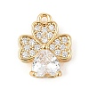Brass Micro Pave Clear Cubic Zirconia Charms KK-R219-30G-1