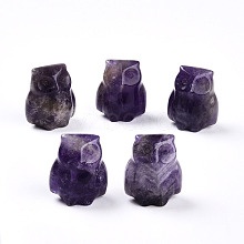 Natural Amethyst Owl Display Decorations G-N345-04C