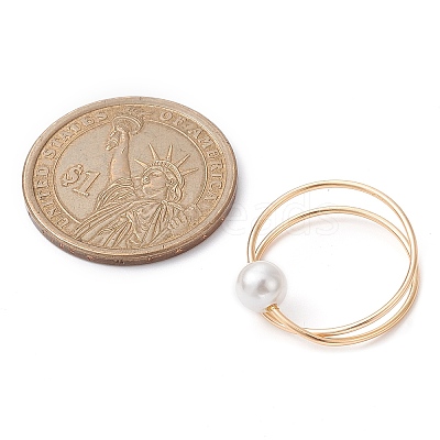 Brass Wire Wrap Criss Cross Finger Ring RJEW-TA00090-1