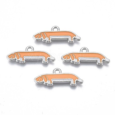 Rack Plating Alloy Enamel Pendants PALLOY-T075-156-1