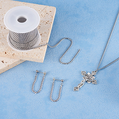 304 Stainless Steel Cuban Link Chains FIND-YS0001-20-1