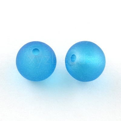 Transparent Frosted Glass Beads X-FGLA-R001-10mm-M-1