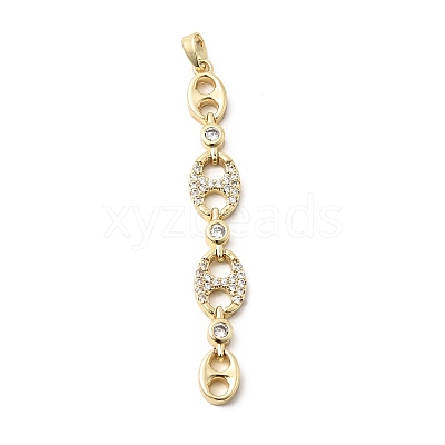 Brass Micro Pave Cubic Zirconia Big Pendants KK-C164-01B-G-1