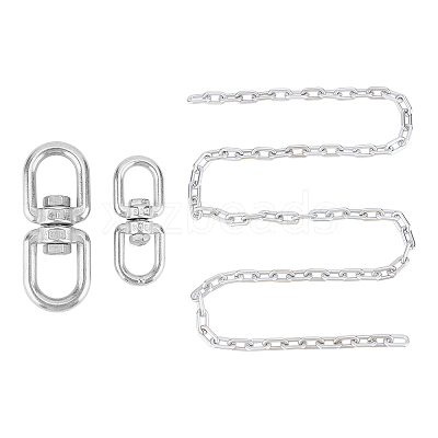 2Pcs 2 Sizes 304 Stainless Steel Double Eye Swivel Clasps STAS-GA0001-09-1