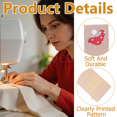 150Pcs 6 Styles Polyester Rectangle Clothing Label DIY-CY0003-85-1