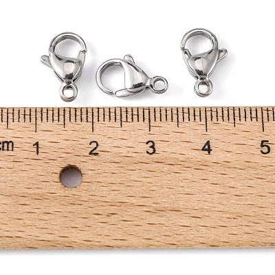 Tarnish Resistant 304 Stainless Steel Lobster Claw Clasps Hand Polished STAS-M262-01-13mm-1