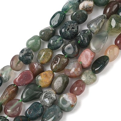Natural Indian Agate Nuggets Beads Strands G-J335-02-1