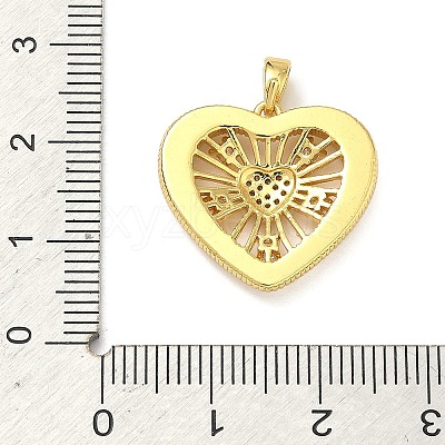 Brass Micro Pave Clear Cubic Zirconia Pendants KK-B171-03G-03-1