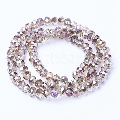 Electroplate Transparent Glass Beads Strands EGLA-A034-T2mm-Z02-1