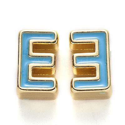 Rack Plating Alloy Enamel Beads X-ENAM-S122-033E-NR-1
