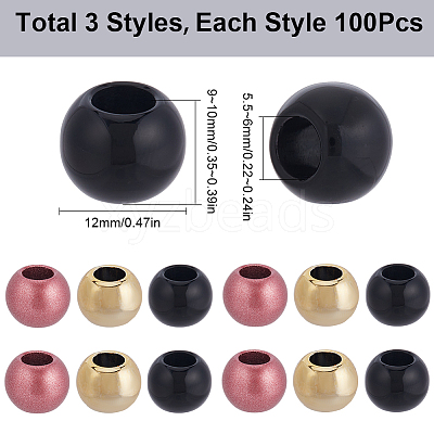 300Pcs 3 Styles Acrylic & ABS Plastic European Beads DIY-SP0001-14-1