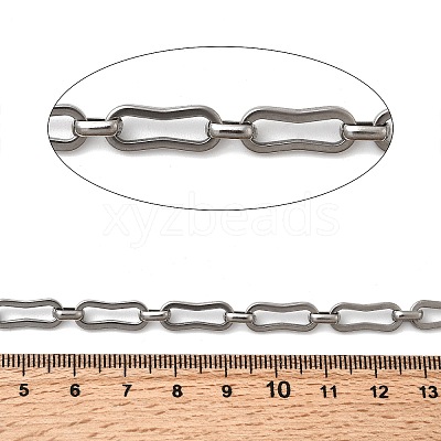 304 Stainless Steel Rectangle Link Chains CHS-Z007-15P-1