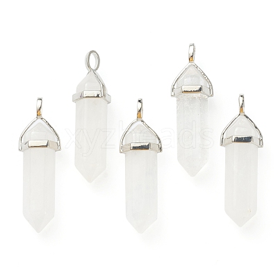 Natural Quartz Crystal Pointed Pendants G-M378-01P-A31-1