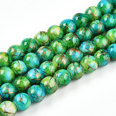 Baking Paint Glass Beads Strands DGLA-N003-6mm-B04-1