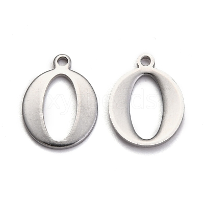 Tarnish Resistant 304 Stainless Steel Alphabet Charms STAS-H122-O-P-1