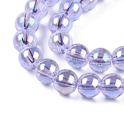 Electroplate Transparent Glass Beads Strands GLAA-T032-T6mm-AB01-1