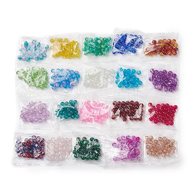25Pcs Transparent Crackle Glass Beads CCG-XCP0001-02A-1