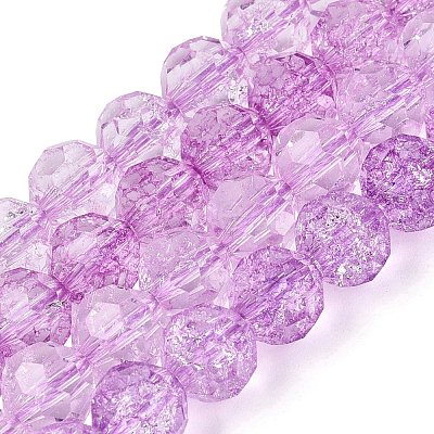 Crackle Transparent Glass Beads Strands GLAA-N068-06A-13-1