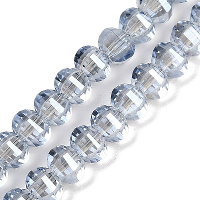 Electroplate Transparent Glass Beads Strands EGLA-B011-08A-PL04-1